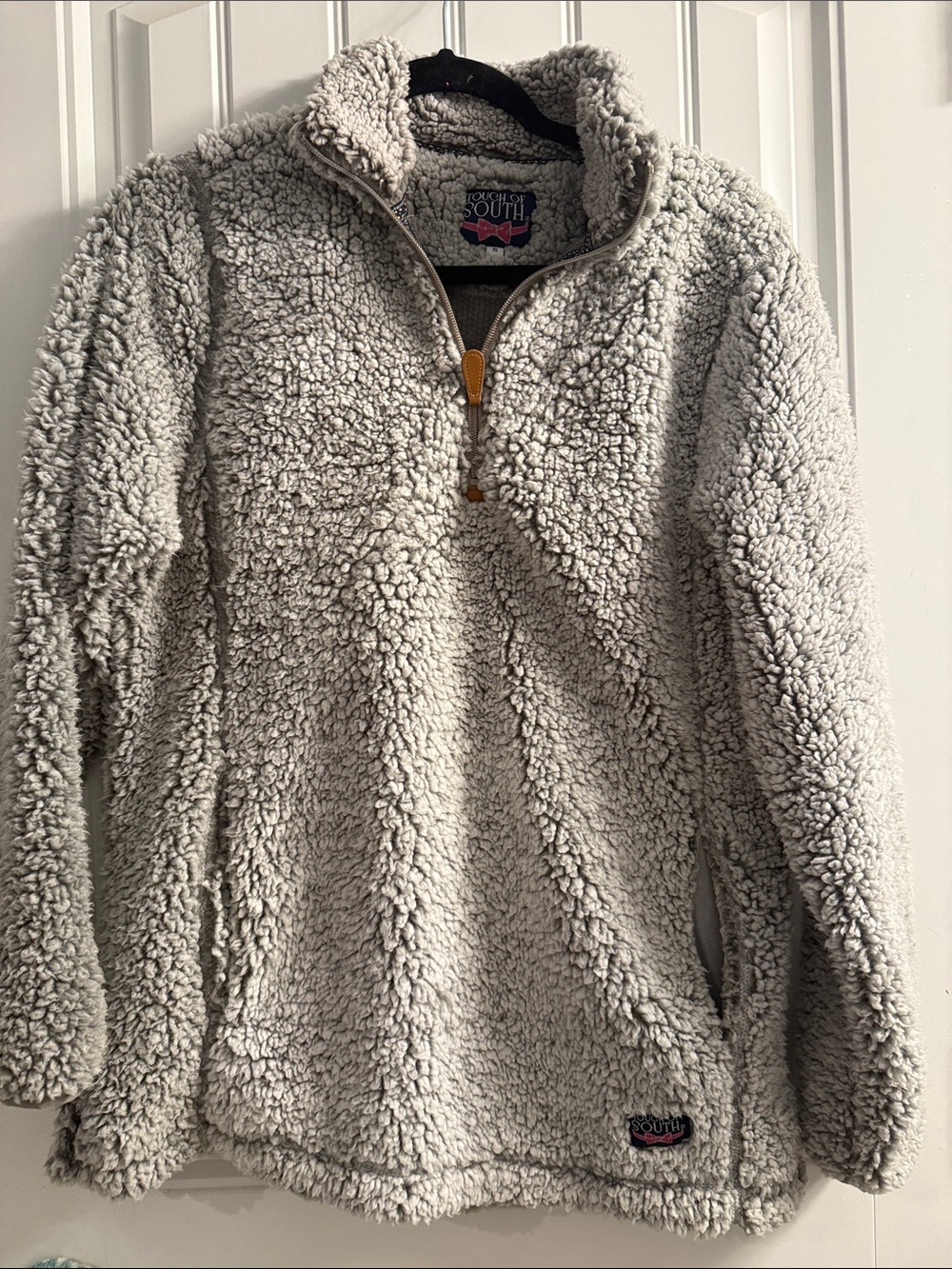 Simply Southern Cream Sherpa Quarter-Zip Pullover